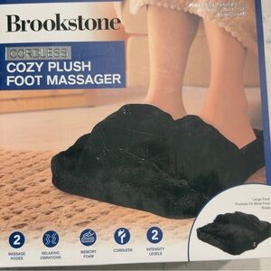 Brookstone Cordless Cozy Plush Foot Massager - Black